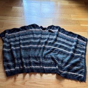 J. Jill Black Fair Isle Knit Poncho